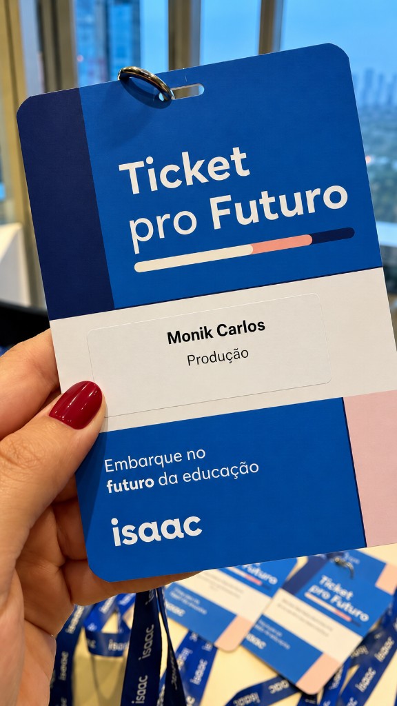 Crachá Monik Carlos, produção isaac
